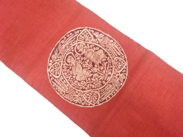 JAPANESE KIMONO / WEAVING OF HUMAN FIGURES / A ROUND PATTERN NAGOYA OB